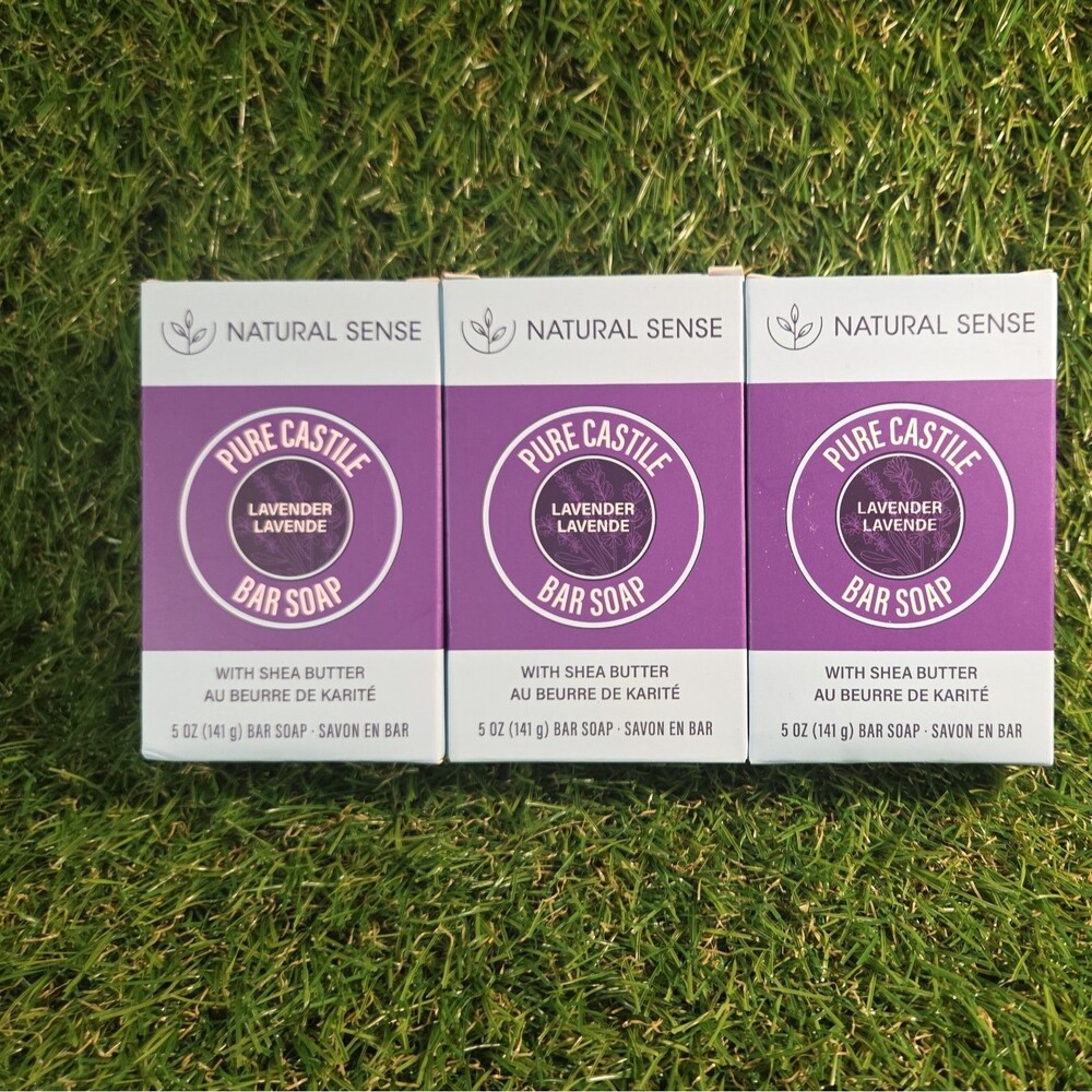 Lot of 3 Natural Sense Pure Castile Soap Plant Based Shea Butter Lavender New